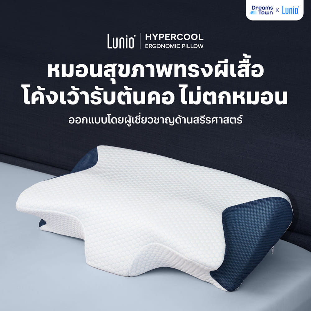 หมอนสุขภาพ ทรงผีเสื้อ LUNIO HYPERCOOL ERGONOMIC PILLOW